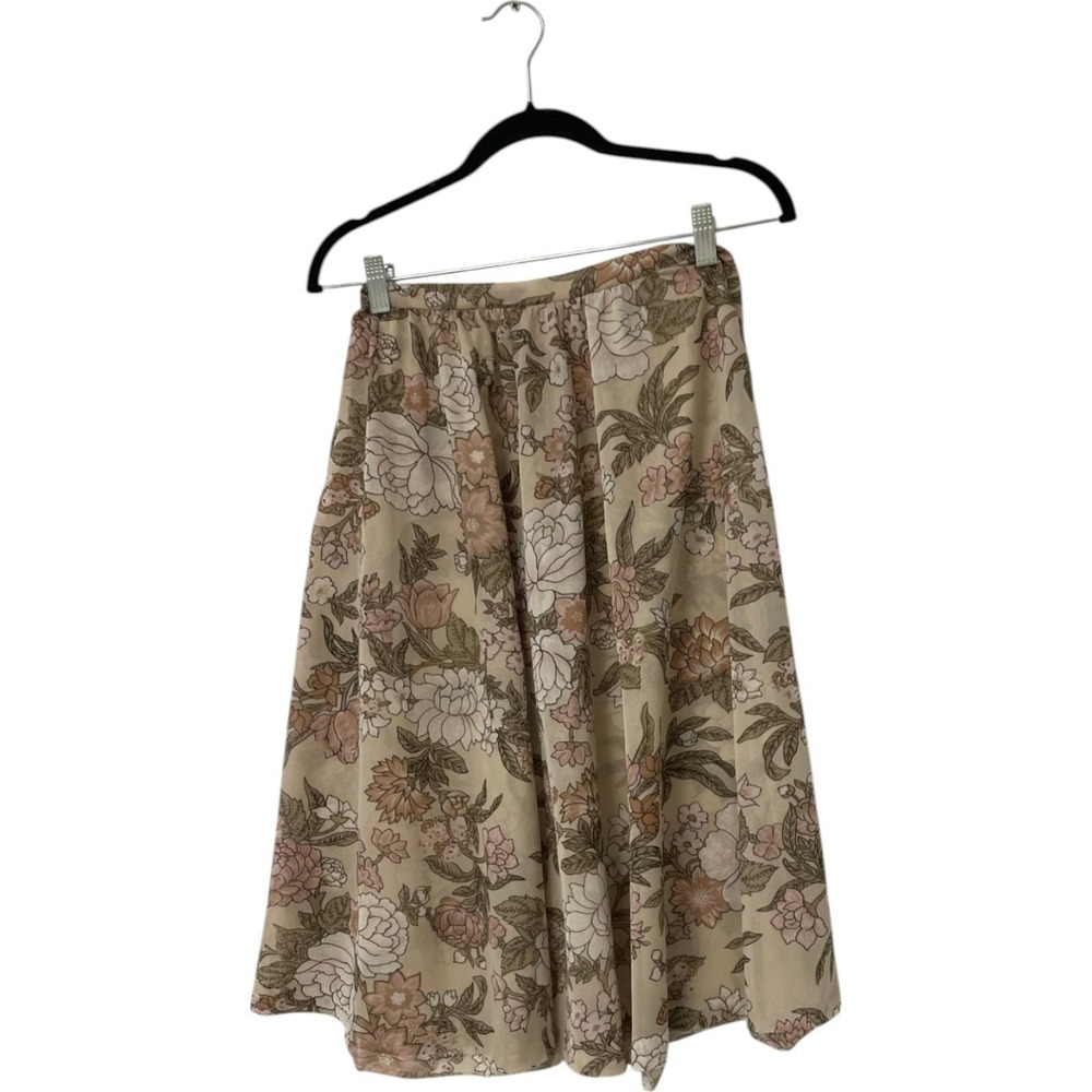 Vintage Brown 2‎ Piece Floral Blouse & Midi Skirt Outfit Set Size Small 1970s - Picture 3 of 10